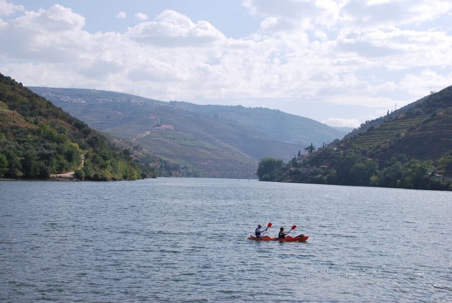 Pinhão: Douro Valley Rabelo Boat Tour and Kayak Experience - One quiet hour upstream to Tua