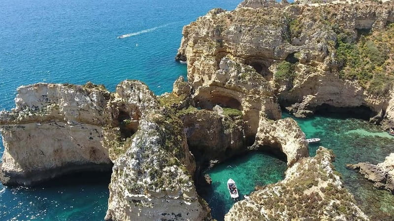 Ponta da Piedade Sunset Cruise from Lagos - Leaving Lagos Harbor beside the Caravela Boa Esperanca