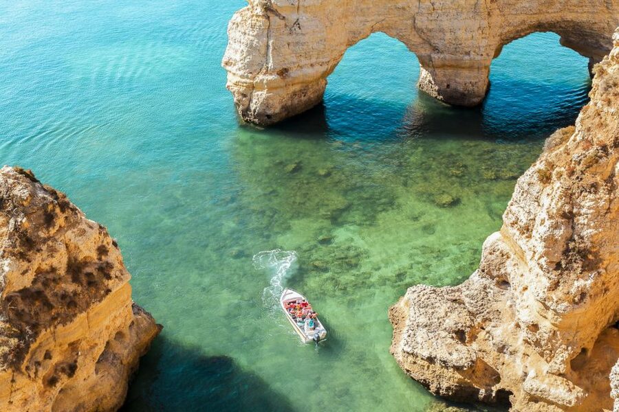 Portimão: Benagil Cave and Praia de Marinha Boat Tour - The cave run toward Benagil