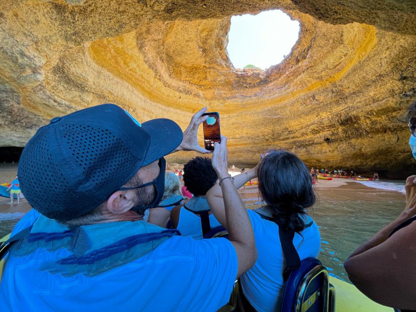 Portimão: Benagil Grottoes Boat Cruise - The Atlantic swim stop on the return