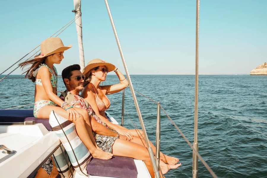 Portimao: Luxury Sail-Yacht Cruise with Sunset Option - The Algarve coast from offshore