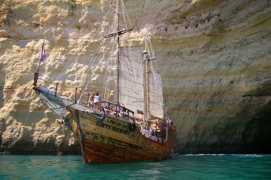 Portimão: Pirate Ship Cave Cruise - Carvoeiro and Algar Seco from the sea